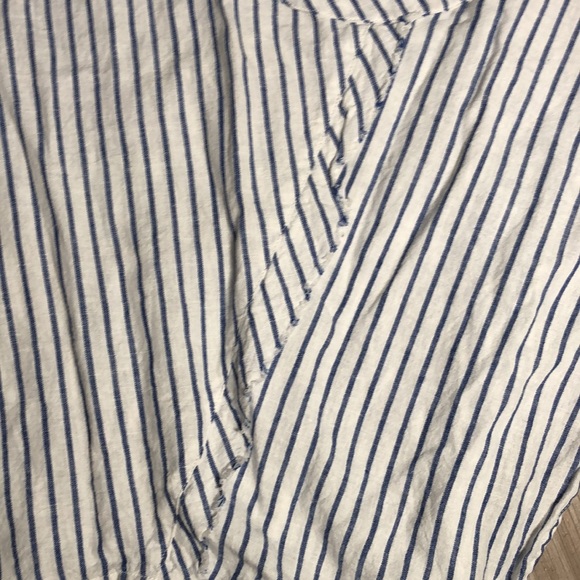 Linen blend white & blue stripe dress - Picture 3 of 8